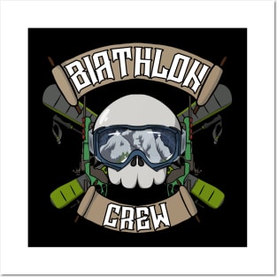 Biathlon crew Jolly Roger pirate flag Posters and Art
